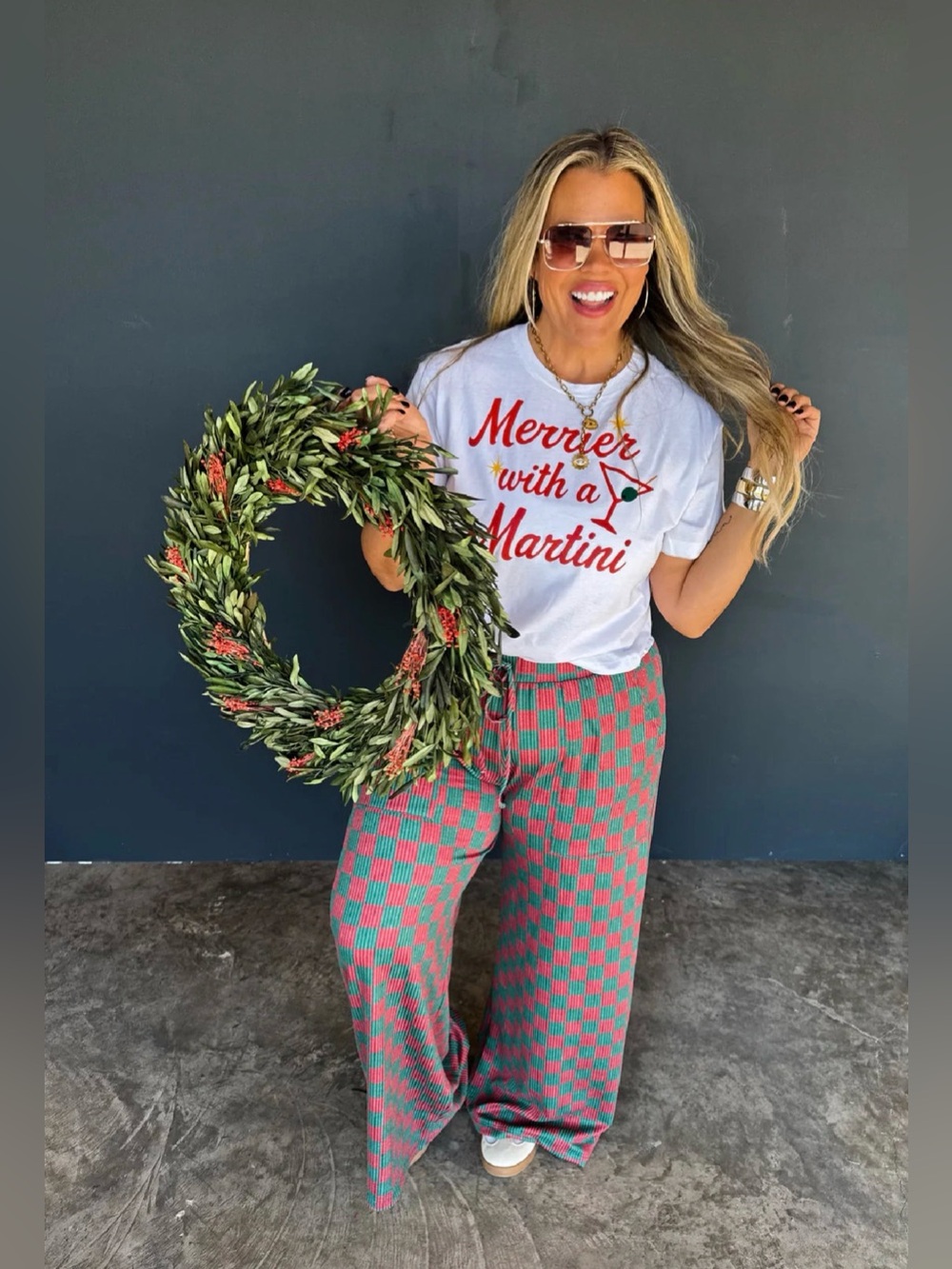 Blakeley Checkered Haddie Wide Leg Pants